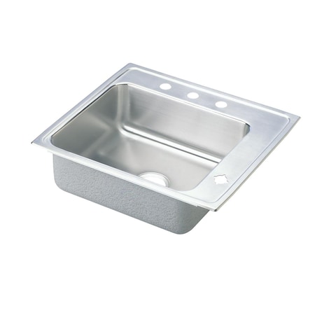 Elkay Lustertone Stainless Steel 25 X 22 X 7-5/8 Single Bowl Top Mount Classroom Sink DRKRQ2522R2